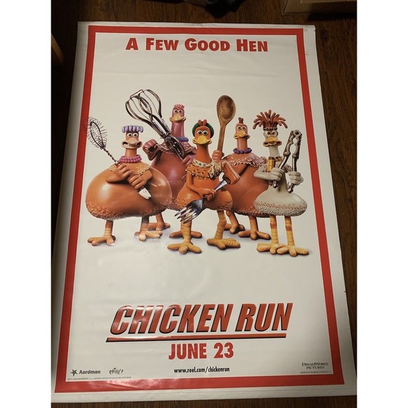 RARE -Chicken Run Original Promo Canvas Poster A Few Good Hen 2000 Dreamworks - Picture 1 of 3